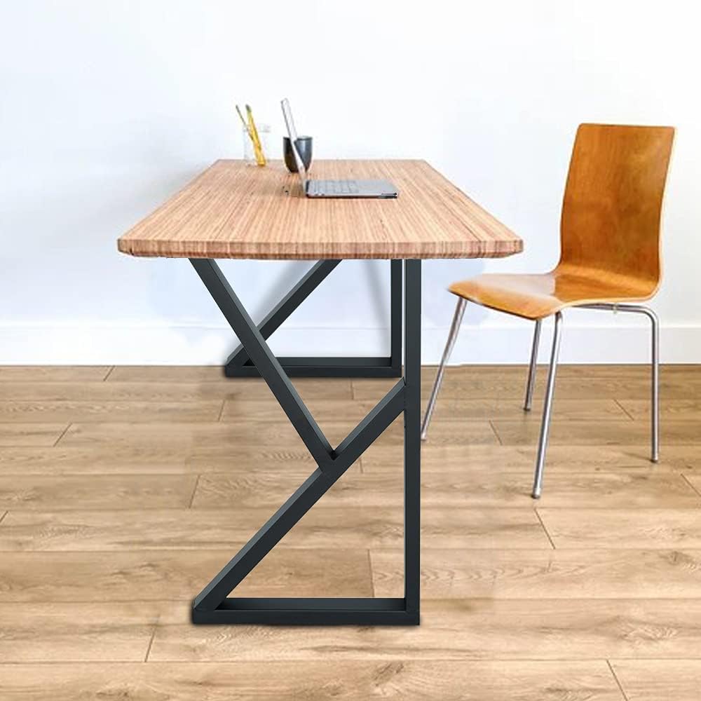 HEONITURE 28" Table Legs Desk Legs Industrial Dining Table K Shape Cast Iron Legs Computer Desk Legs Metal Table for DIY Coffee Tabl