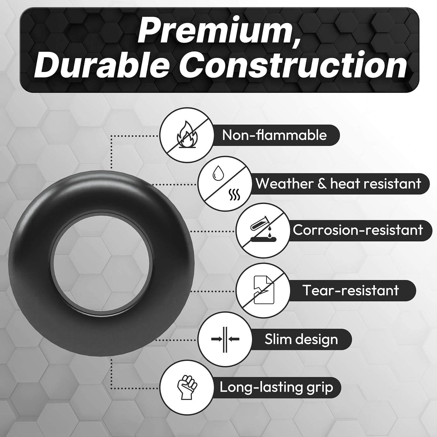 InstallGear 180pc Rubber Grommet Assortment Kit - 8 Sizes (1/4", 5/16", 3/8", 7/16", 1/2", 5/8", 7/8", 1