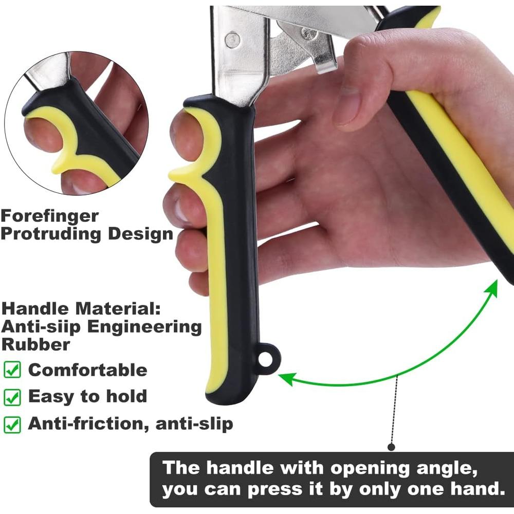 preciva Grommet Tool Kit, Portable Handheld Hole Punch Pliers Grommet Kit, Hand Press Machine Manual Puncher with 500pcs Silver Grommet