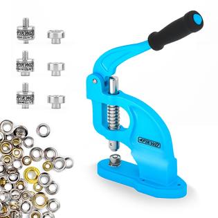 Generic Pikwo Hand Press Heavy Duty Eyelet Grommet Machine Rivet Press Punch Tool Kit with 3 Dies and 900 Pcs Grommets Self Piercing Gr