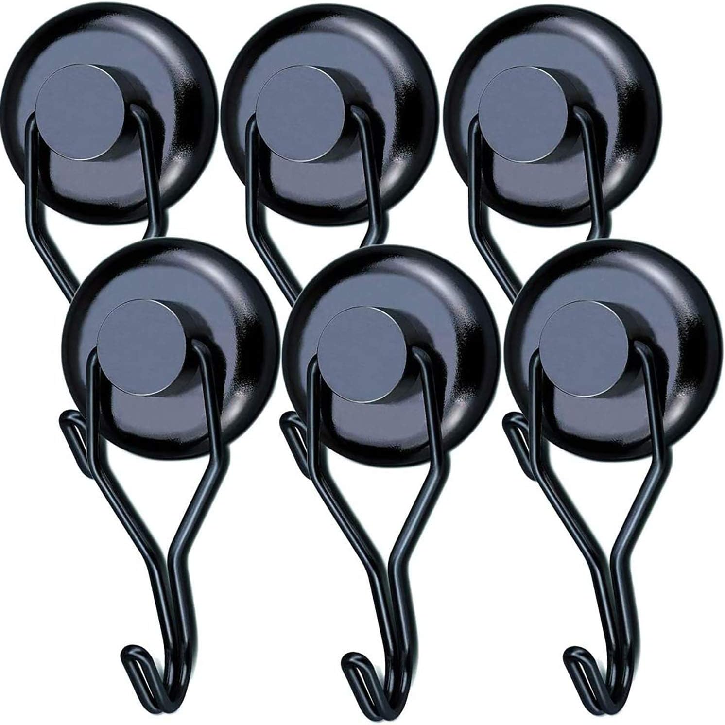Elefama 100 LBS Magnetic Hooks Heavy Duty for Hanging BBQ Grill Tools Pot Holders Neodymium Refrigerator Magnet Hanger Hook Swivel Swin