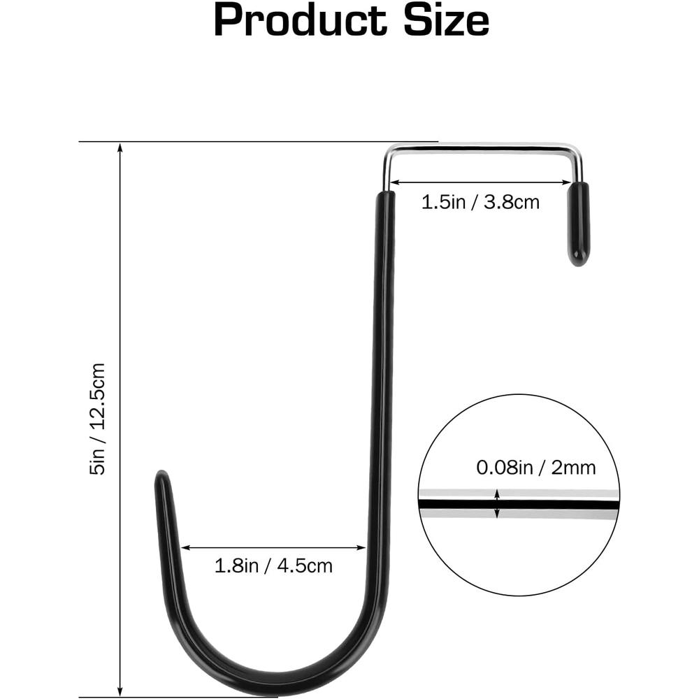 AngLink Over The Door Hook - 4 Pack Single Hooks Hanger Metal for Hanging Towel Coats Clothes Hats Bags Bathroom | Black