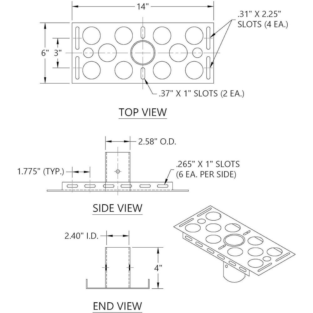 Shur-Tite Products SHUR-TITE | 14GA Steel | Mailbox Bracket | for 2-3/8" Round Post
