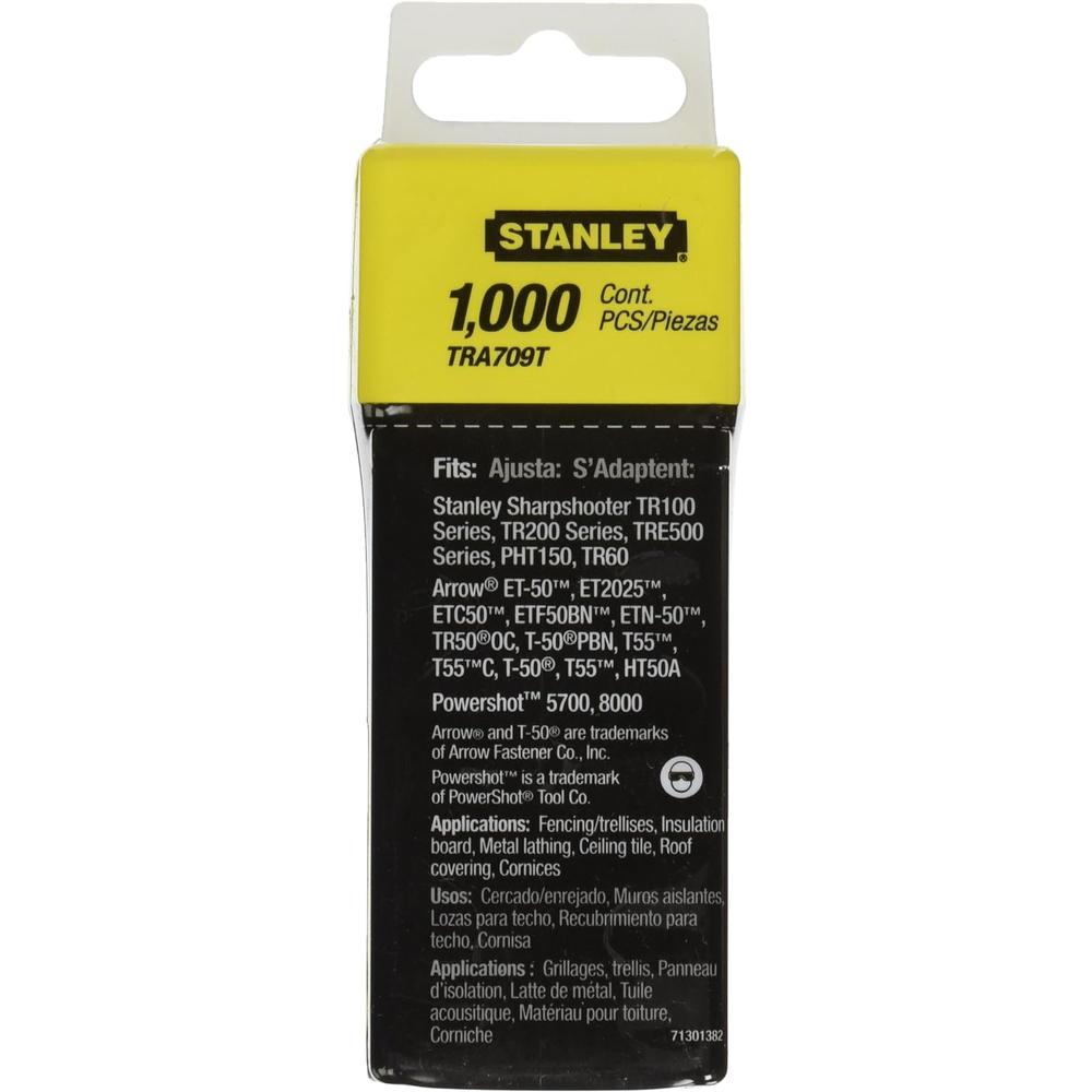 Stanley Tra709T 9/16 Inch Heavy Duty Narrow Crown Staples, Pack of 1000(Pack of 1000)