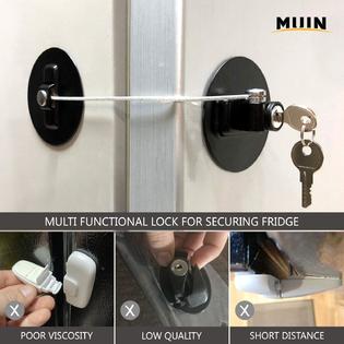 MUIN 43237-2 Highly Secured Refrigerator Lock with Key â€“  Mini Refrigerator Door Lock for Children and Adults