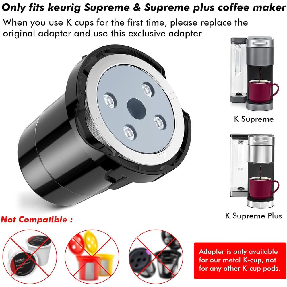 Generic Reusable K Cups for Keurig K Supreme | Refillable K cups with Adapter for Keurig K Supreme (Plus) Coffee Maker ( Reusable Coffe