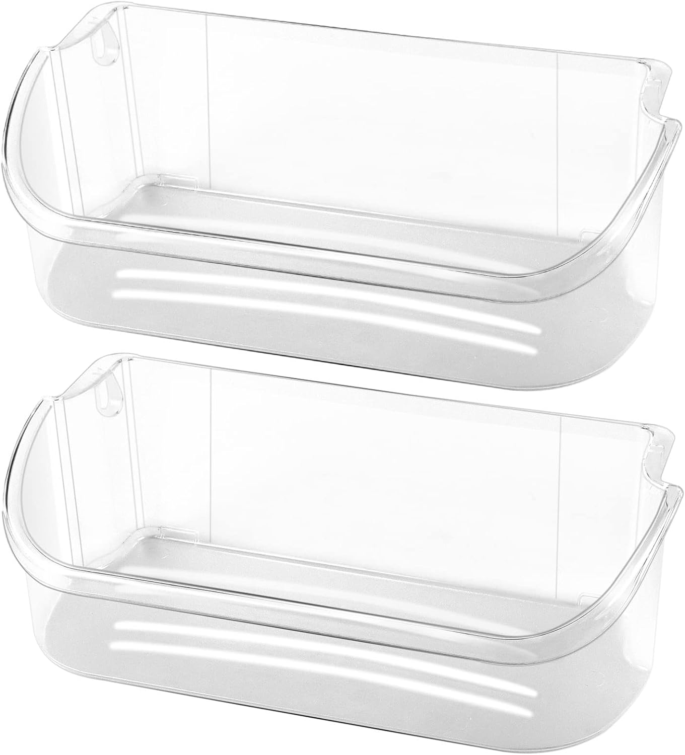 AMI PARTS 2 x 240356402 Refrigerator Upper Door Shelf Clear Bin by AMI, Compatible with Frigidaire, 15.38in(L)&#195;&#151;6.69in(