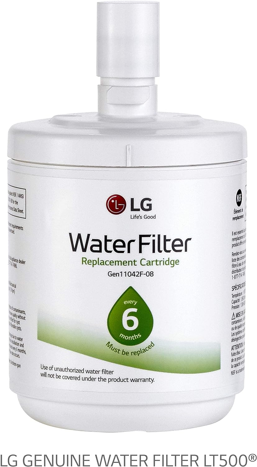 LG LT500P - 6 Month / 500 Gallon Capacity Replacement Refrigerator Water Filter (NSF42 ADQ72910911 , White