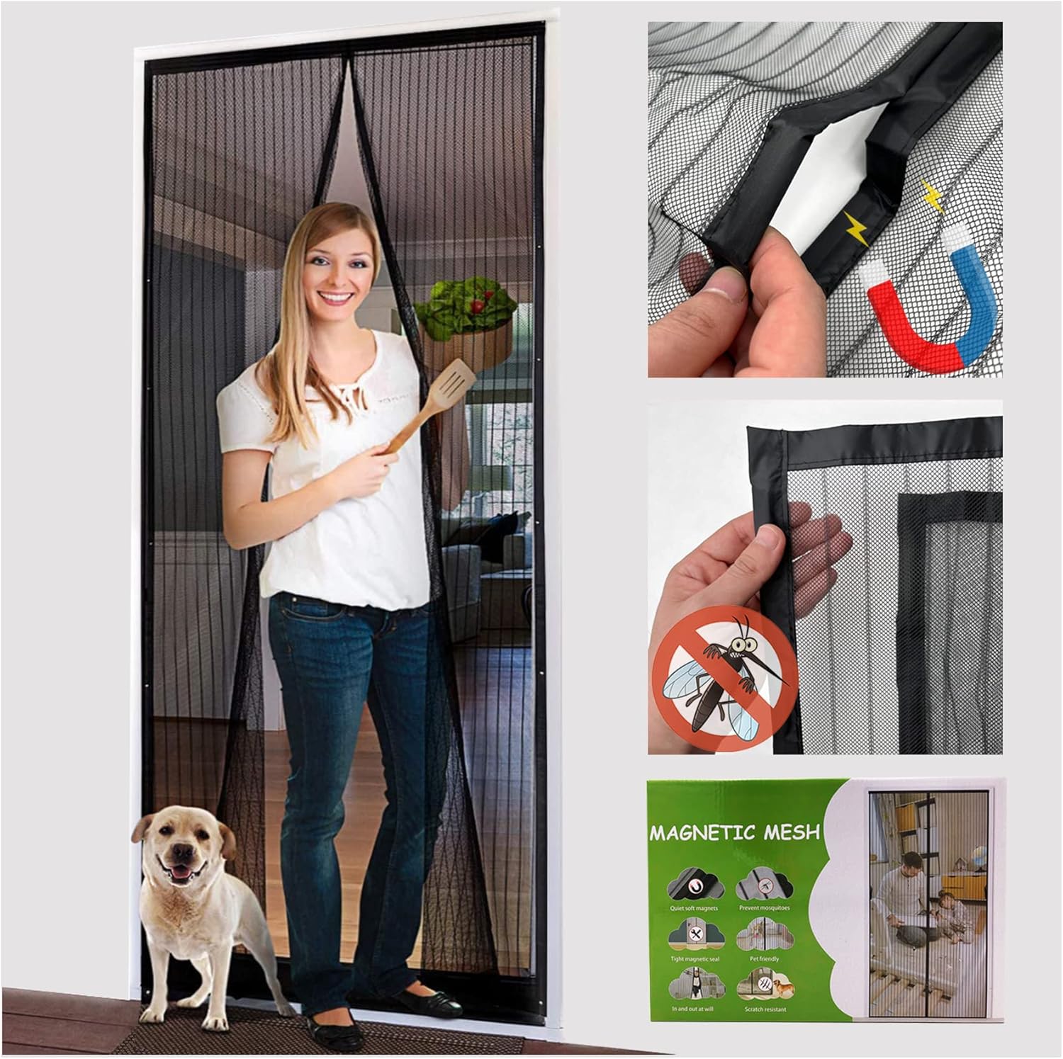 Iduontis Magnetic Screen Door - Fit for Door Size: 32 x 80 Inch, Screen  Size: 34