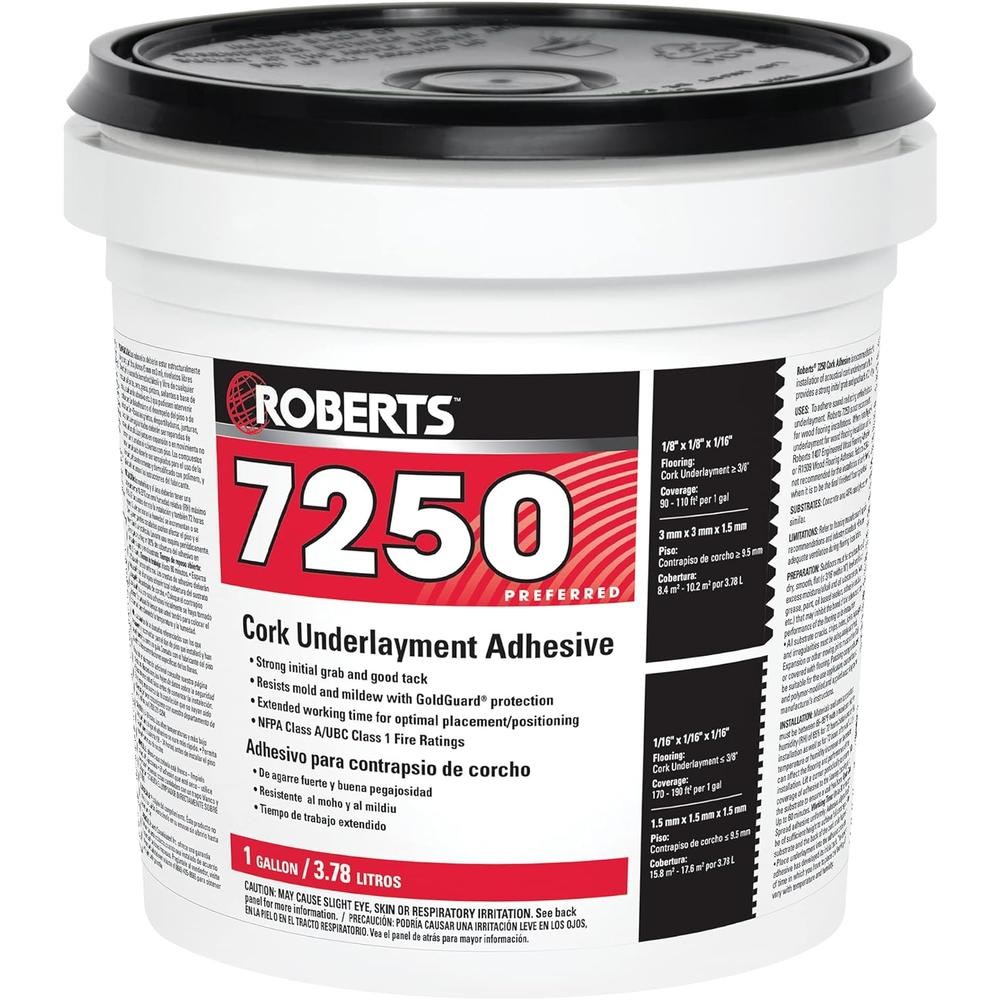 Roberts 7250-1 Pro Grade Cork Underlayment Adhesive, 1 gallon, White