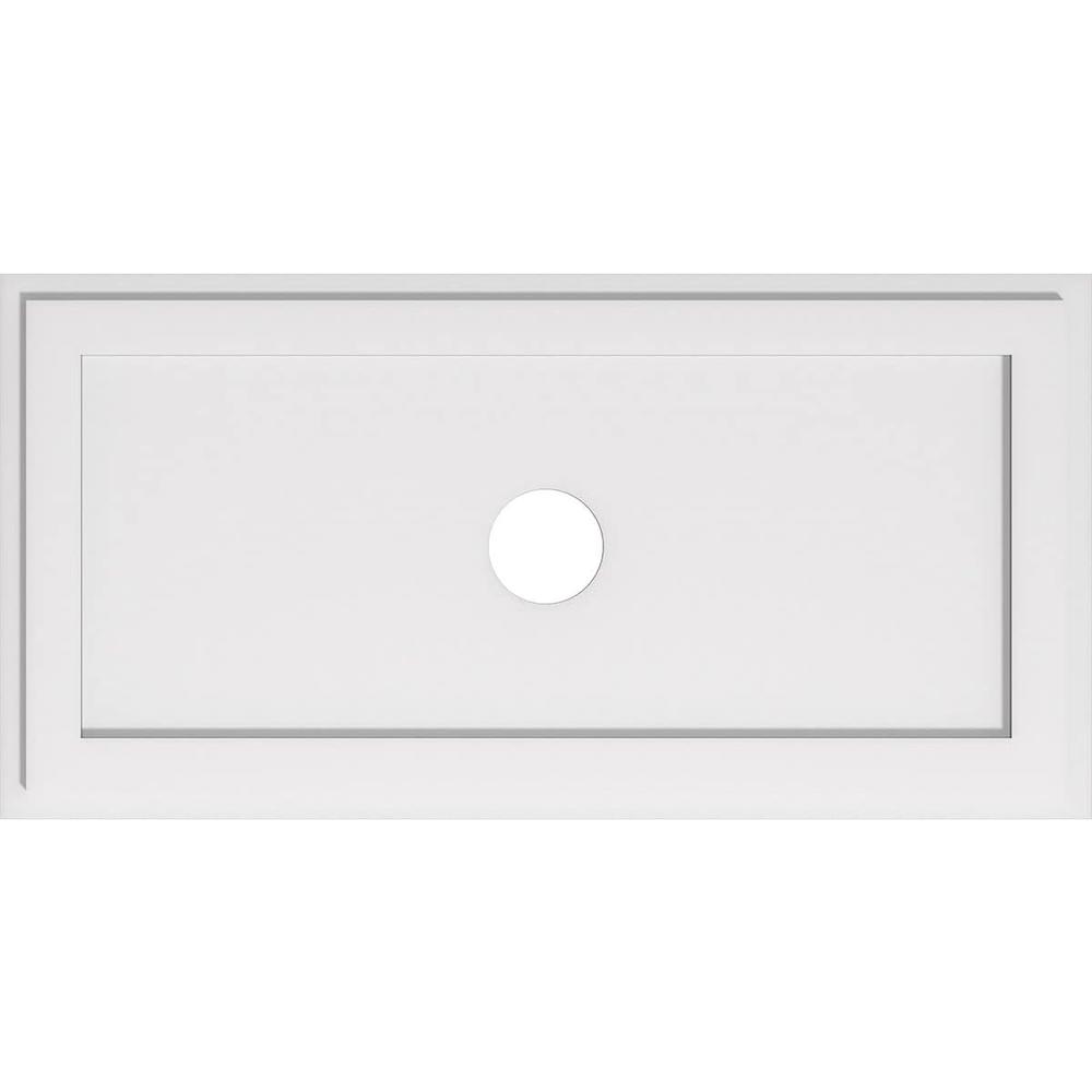Ekena Millwork CMP38X19RE-04000 Rectangle Architectural Grade PVC Contemporary Urethane Ceiling Medallions 38"W x 19"H x 4"ID x