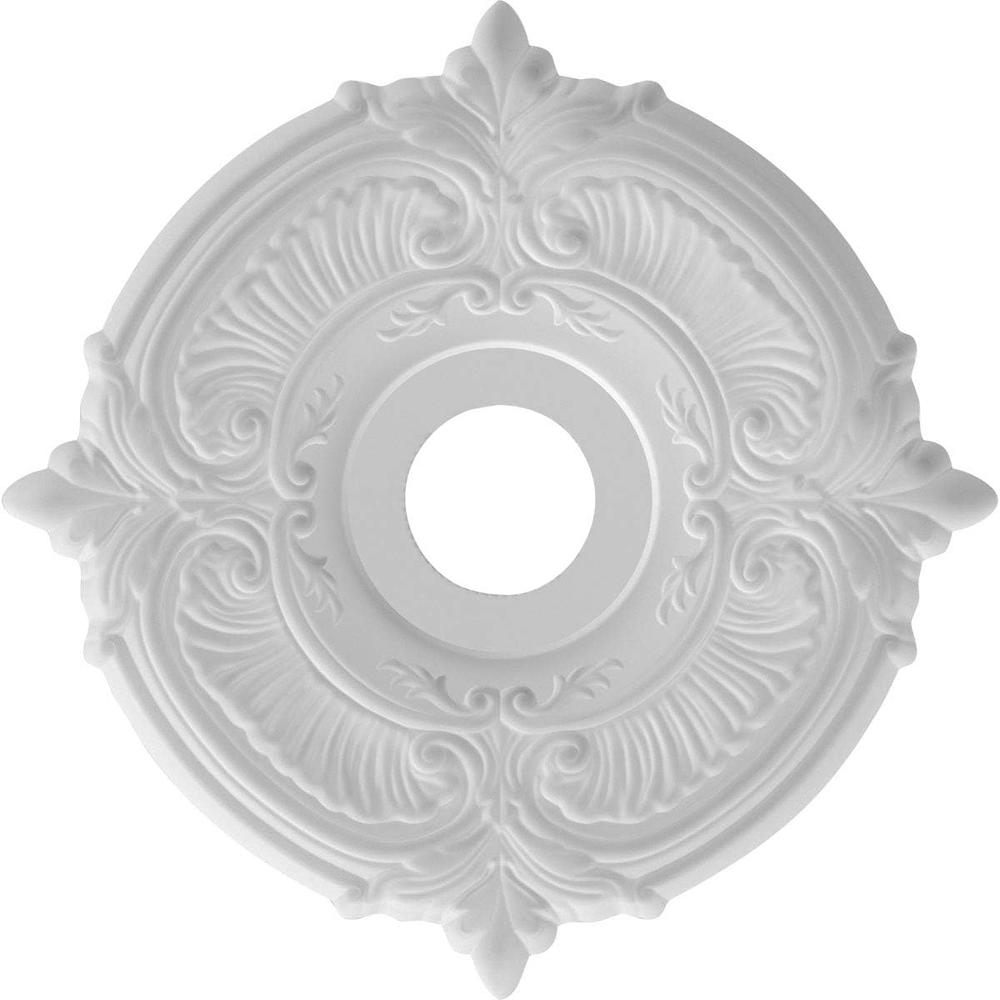 Ekena Millwork CMP16AT Attica Thermoformed PVC Ceiling Medallion (Fits Canopies up to 5 5/8"), 16"OD x 3 1/2"ID x 1"P