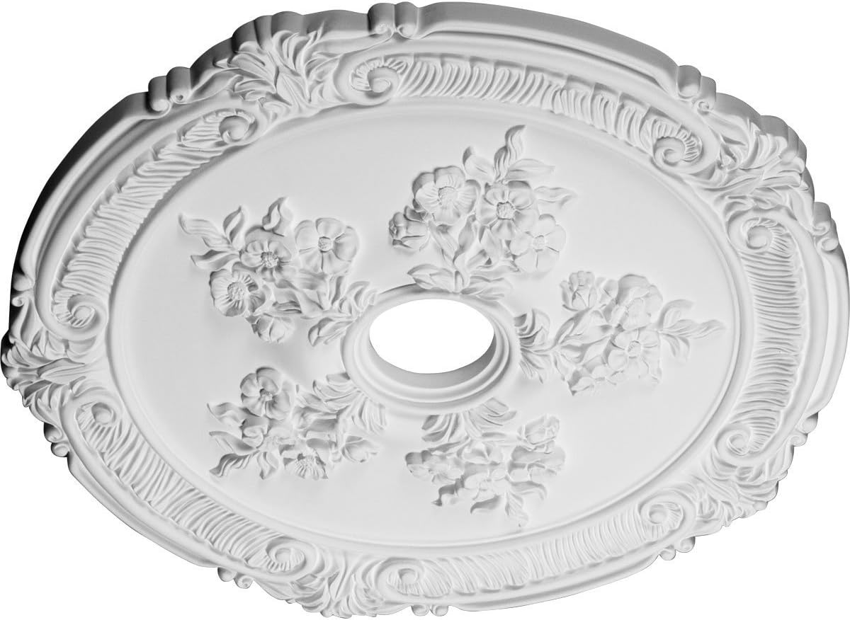 Ekena Millwork CM26AT Attica with Rose Ceiling Medallion, 26"OD x 3 3/4"ID x 1 1/2"P, Factory Primed