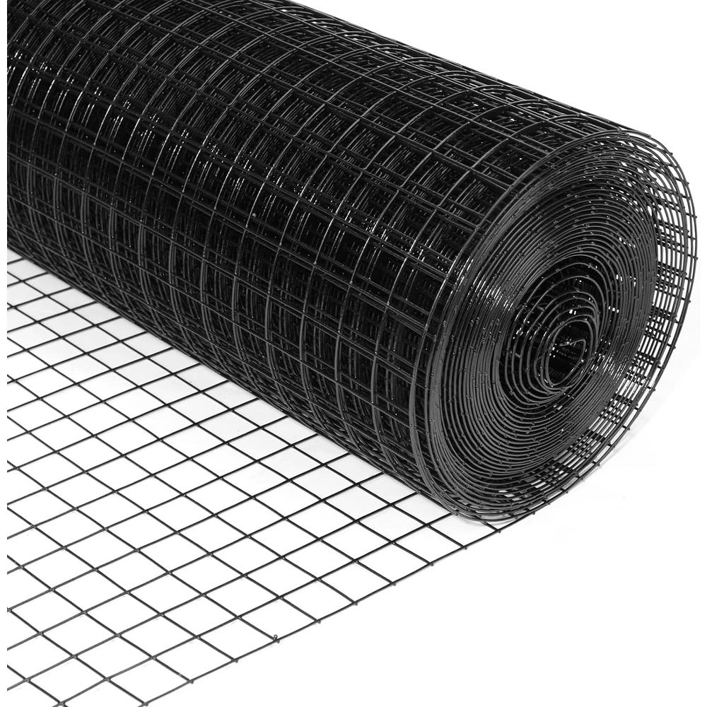 forimo 24'' x 50' 1/4inch Hardware Cloth 16 Gauge Black Vinyl Coated Welded Fence Mesh for Home and Garden Fence and Home
