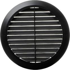 Vent Systems 5'' Inch - Black - Soffit Vent Cover - Round Air Vent Louver - Grill Cover - Built-in Insect Screen - HVAC Vents for Bathroom,