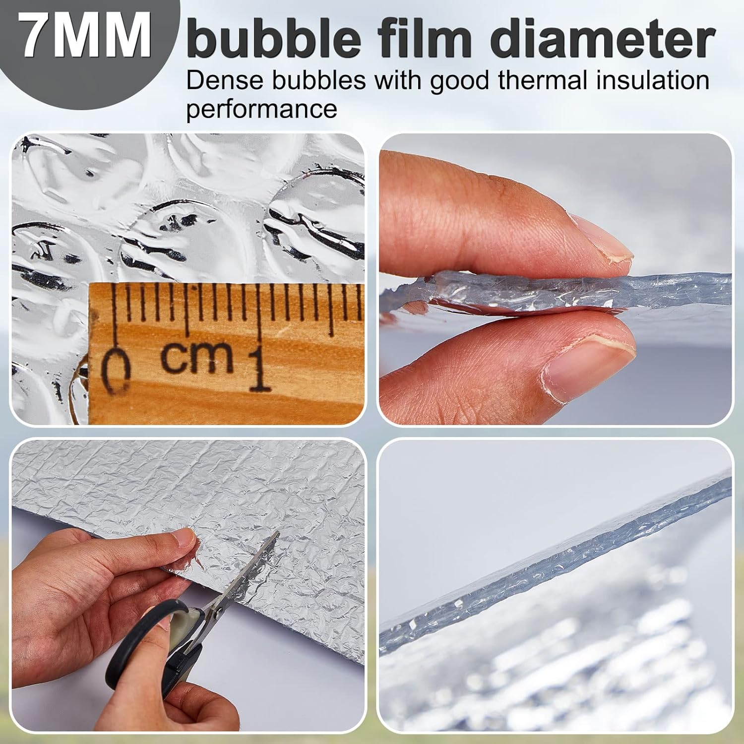 Amylove Double Bubble Reflective Foil Insulation Foam Core Radiant Barrier Bubble Film Heat Blocker Rv Window Insulation No Tear for We
