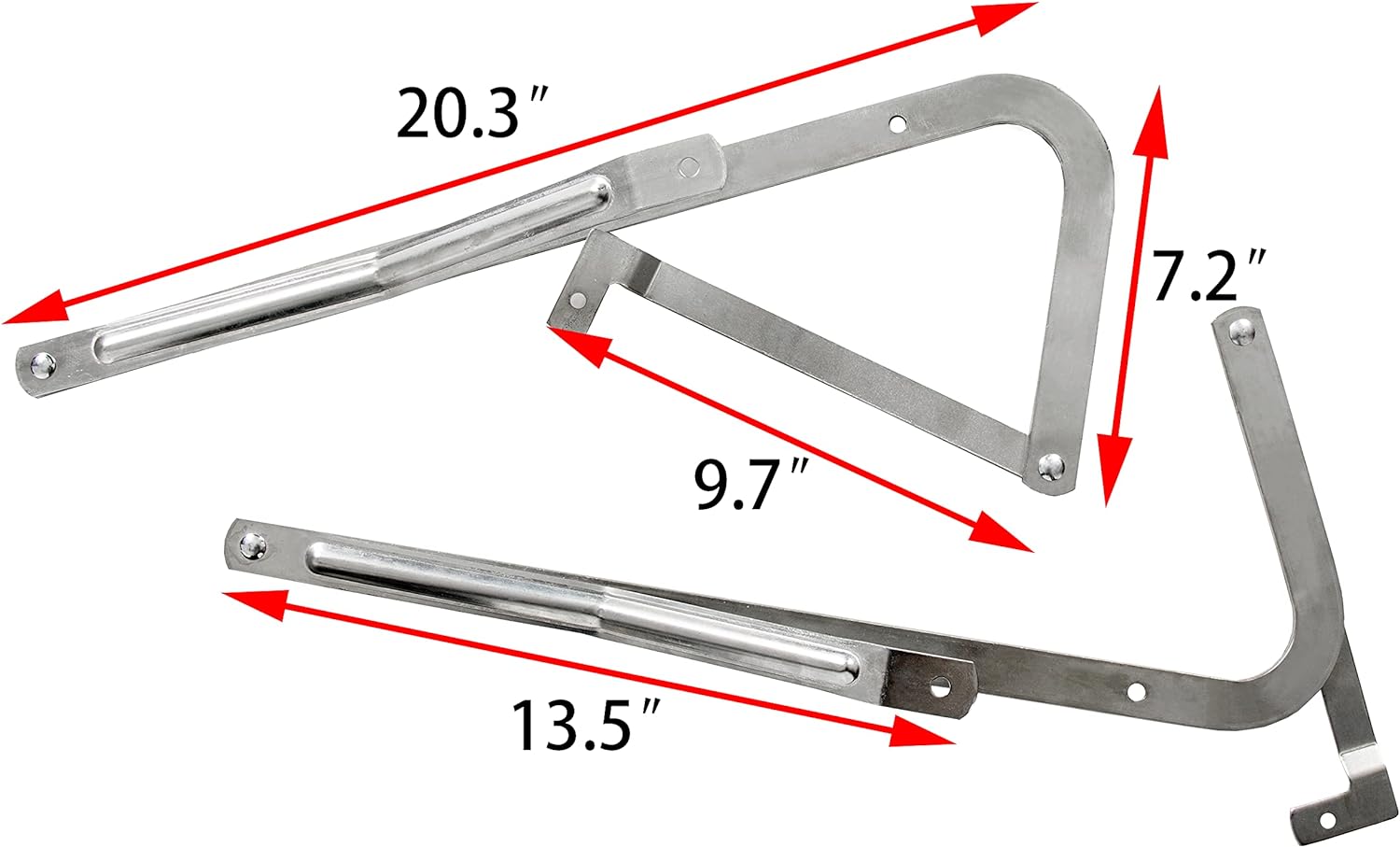 7BLACKSMITHS Attic Ladder Spreader Hinge Arms&#194;&#160;Replacement Kit for Werner 55-1 2006 and Older - (Pair)