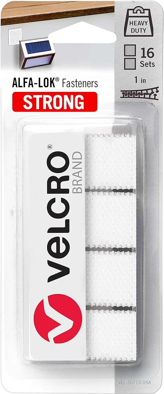 Velcro Brand Alfa-Lok Fasteners | Heavy Duty Squares with Snap-Lock | 16 Sets, 1 in | Water and UV Resistant with Super Strong Holding