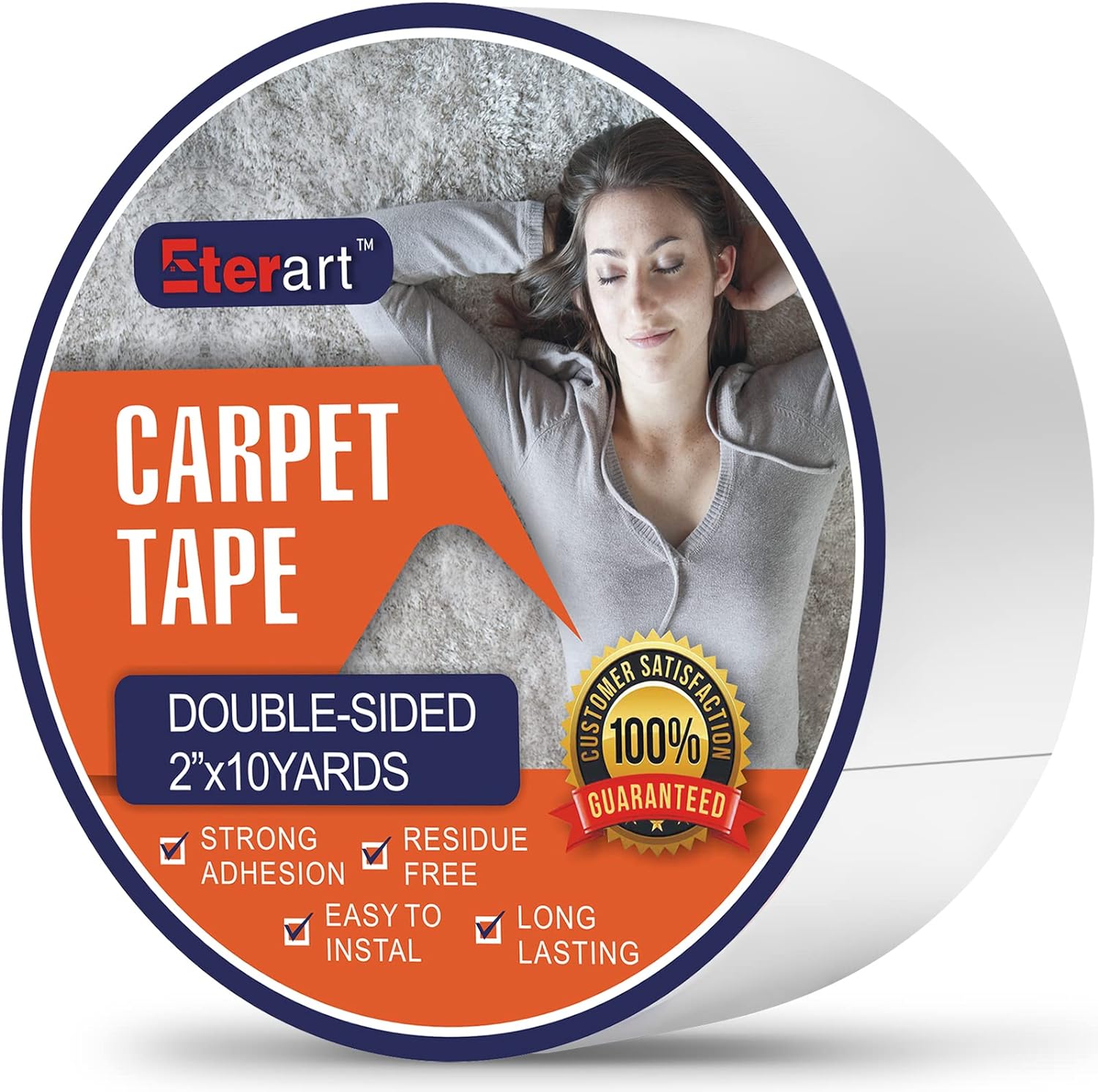 Shenzhenshi yuexiangruihua Kej ETERART Double Sided Carpet Tape Heavy Duty for Area Rugs,Tile Hardwood Floors,Over Carpet,Rug Tape High Adhesive and