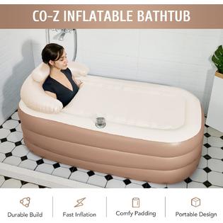 CO-Z Inflatable Bathtub with Electric Air Pump and Bath Pillow Headrest,  Portable Blow Up Bath