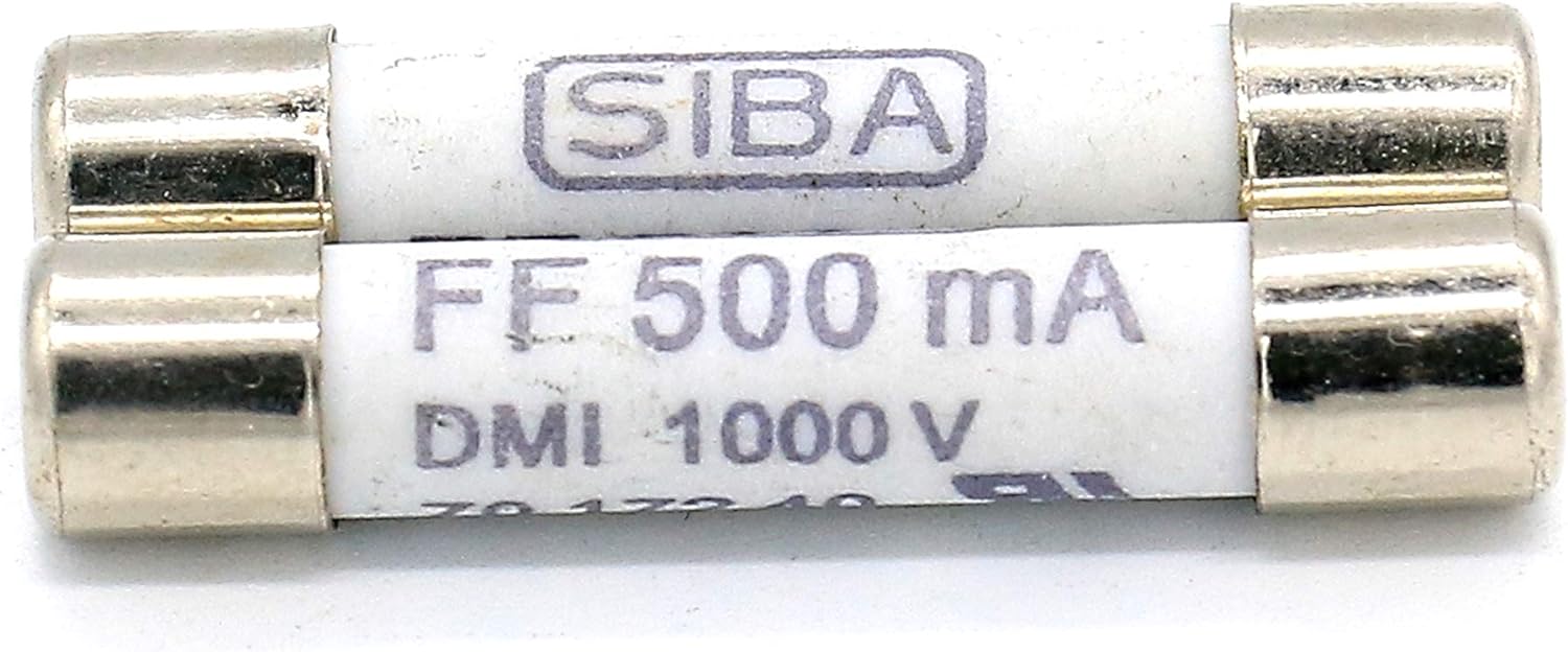 Bobii 2 Pack Digital Multi Meter Fuse FF500MA (500MA,0.5A)1000V Fast Acting Ceramic Fuse For DC Digital Multi Meter 6.3 x 32mm