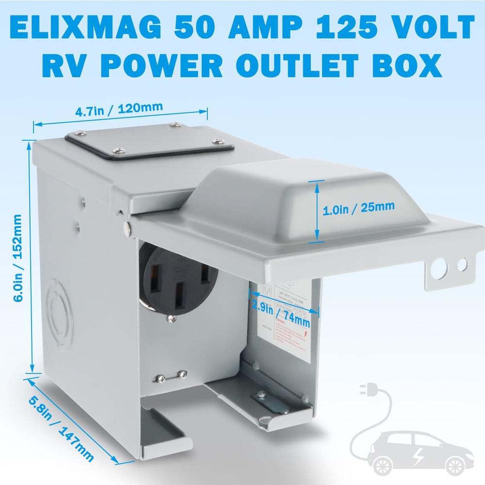 Eilxmag 50 Amp Rv Power Outlet Box 125 250 Volt Enclosed Lockable Outdoor Electrical Nema 14 Eilxmag 50 Amp Rv Power Outlet Box 125 250 Volt Enclosed Lockable Outdoor Electrical Nema 14