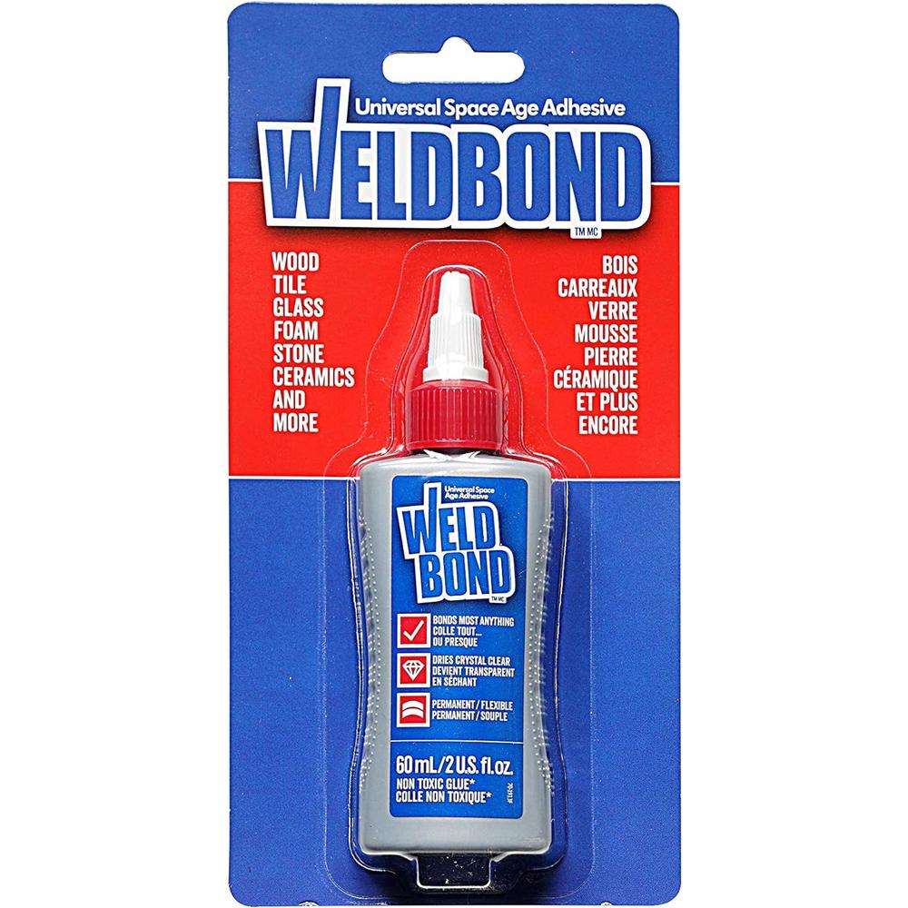 Weldbond Adhesive, 60 ml, 2 fl.oz, Non-toxic Adhesive for wood, tile, glass, hard foam, porous surface sealing and concrete bonding. Dri