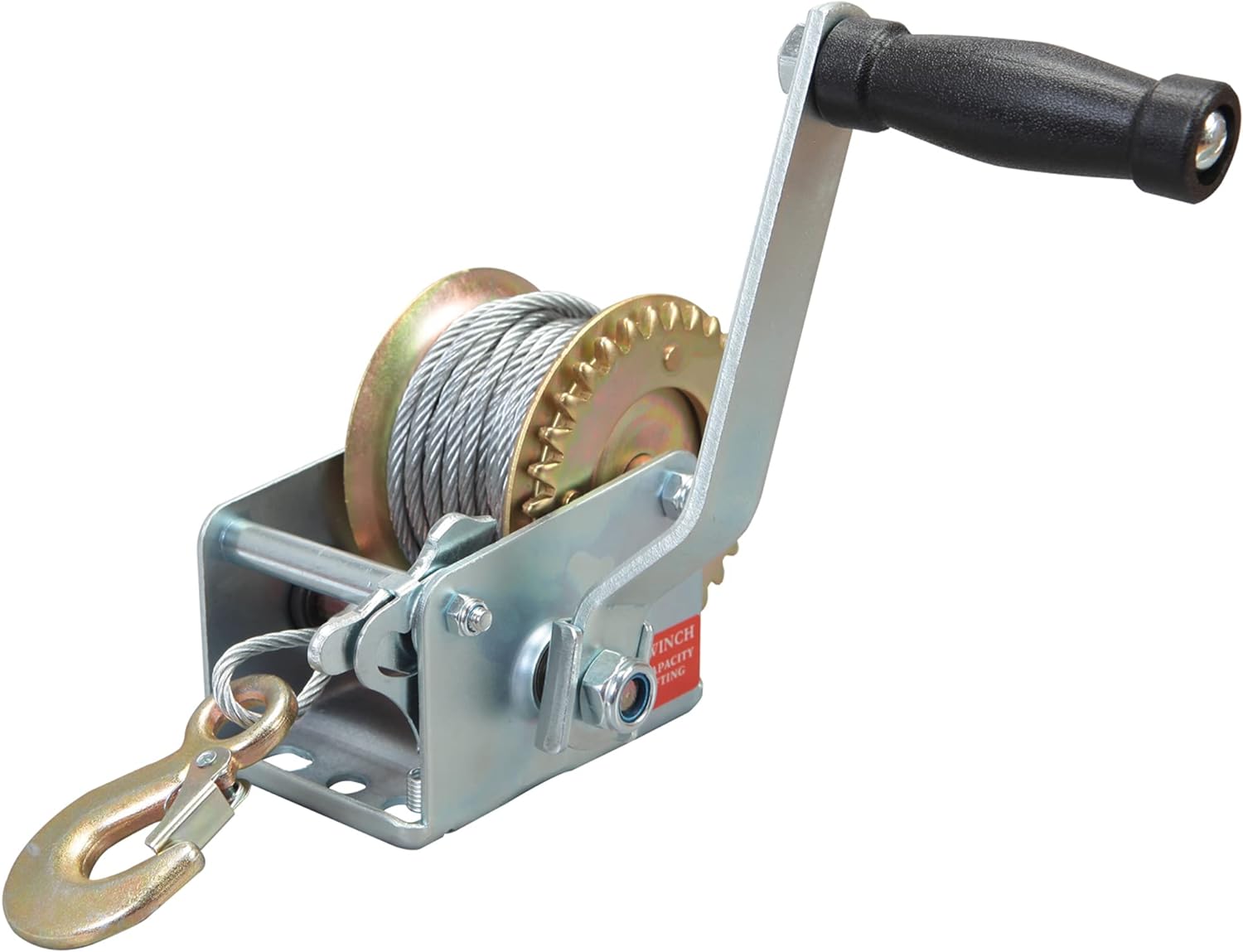 TORIN BIG RED ATRT1061CR  600lbs Capacity Manual Hand Crank Winch with 26.3FT Steel Cable