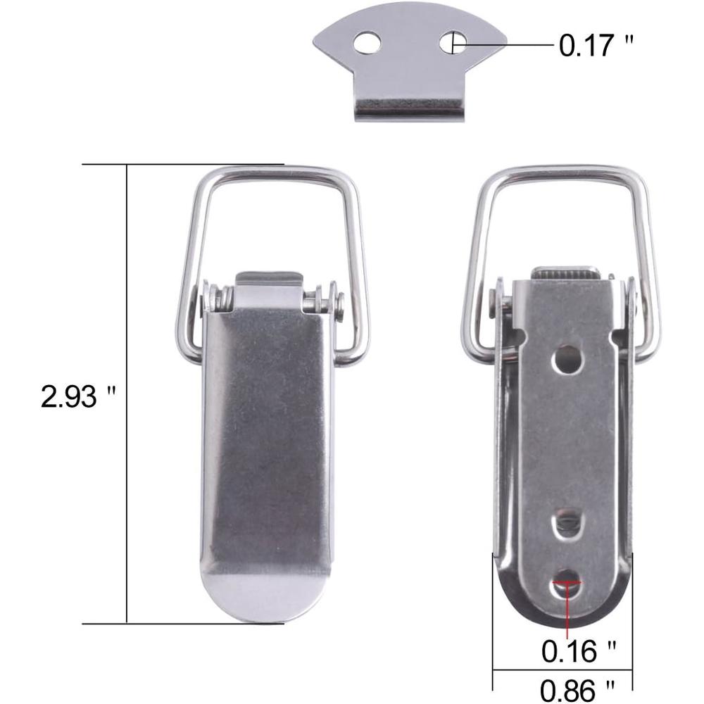 Huichuang Accessbuy Stainless Steel Spring Loaded Toggle Latch Hardware Draw Catch Latch Clamp Clip for Small Cases,Trunk,Toolbox, and Ch