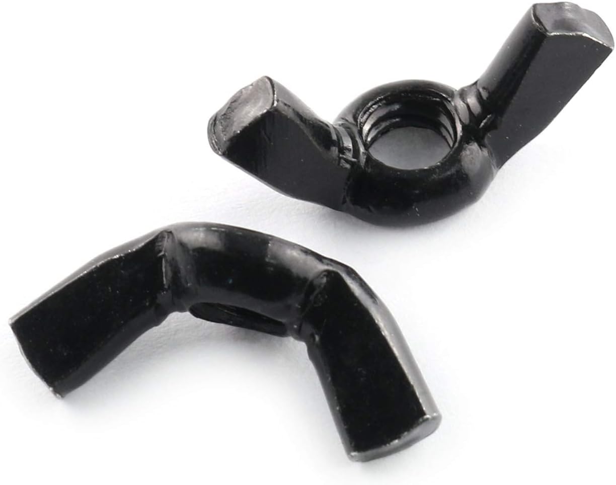 E-outstanding Wing Nut 20PCS 1/4Inch-20 Black Carbon Steel Wing Nuts Female Knobs Fastenings Hardware Fitting