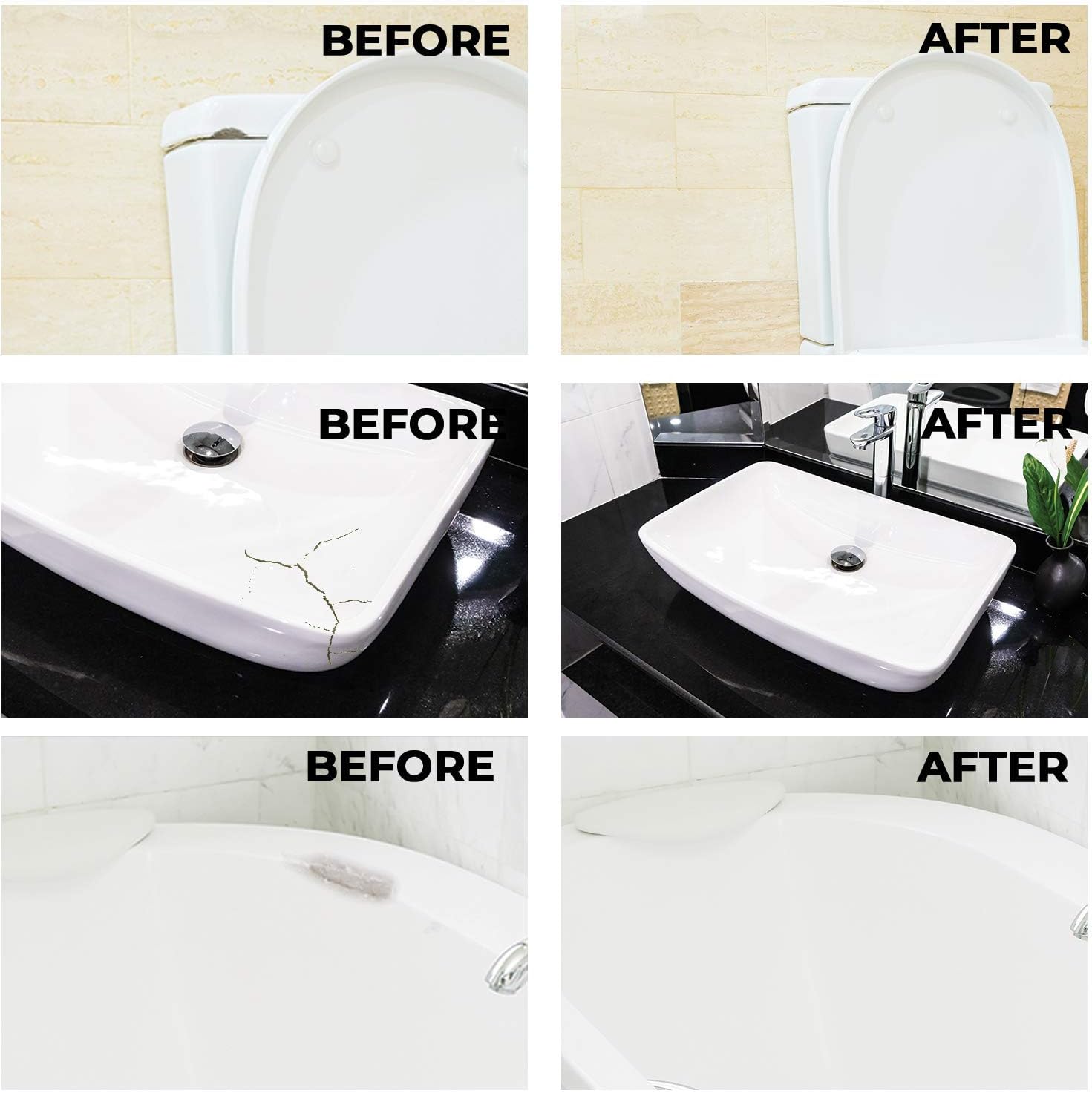 FORTIVO Tub Repair Kit White for Acrylic, Porcelain, Enamel