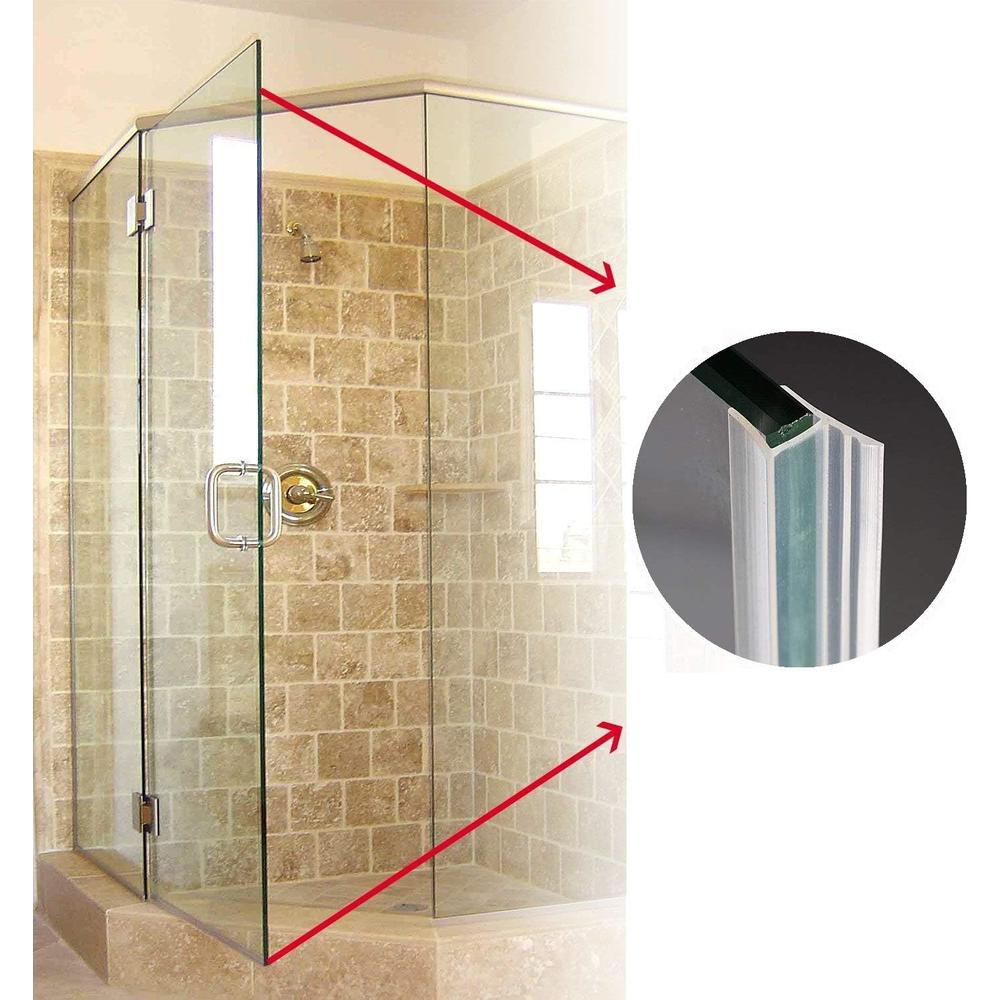 Zengest Glass Door Seal Strip, 120 Inch Soft Shower Door Sweep to Stop Leaks, Shower Silicone Seal Strip