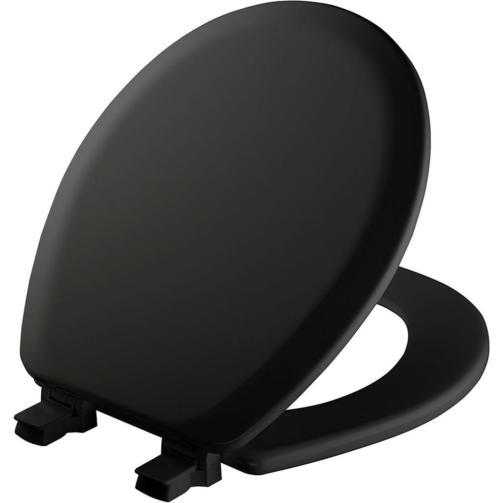 MAYFAIR 841EC 047 Cameron Toilet Seat will Never Loosen and Easily Remove, ROUND, Durable Enameled Wood, Black