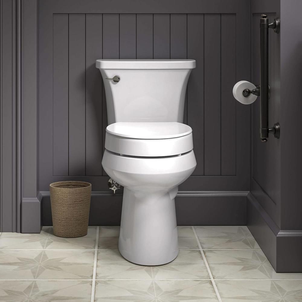 Kohler Hyten Elevated Quiet-Close Elongated toilet seat, White
