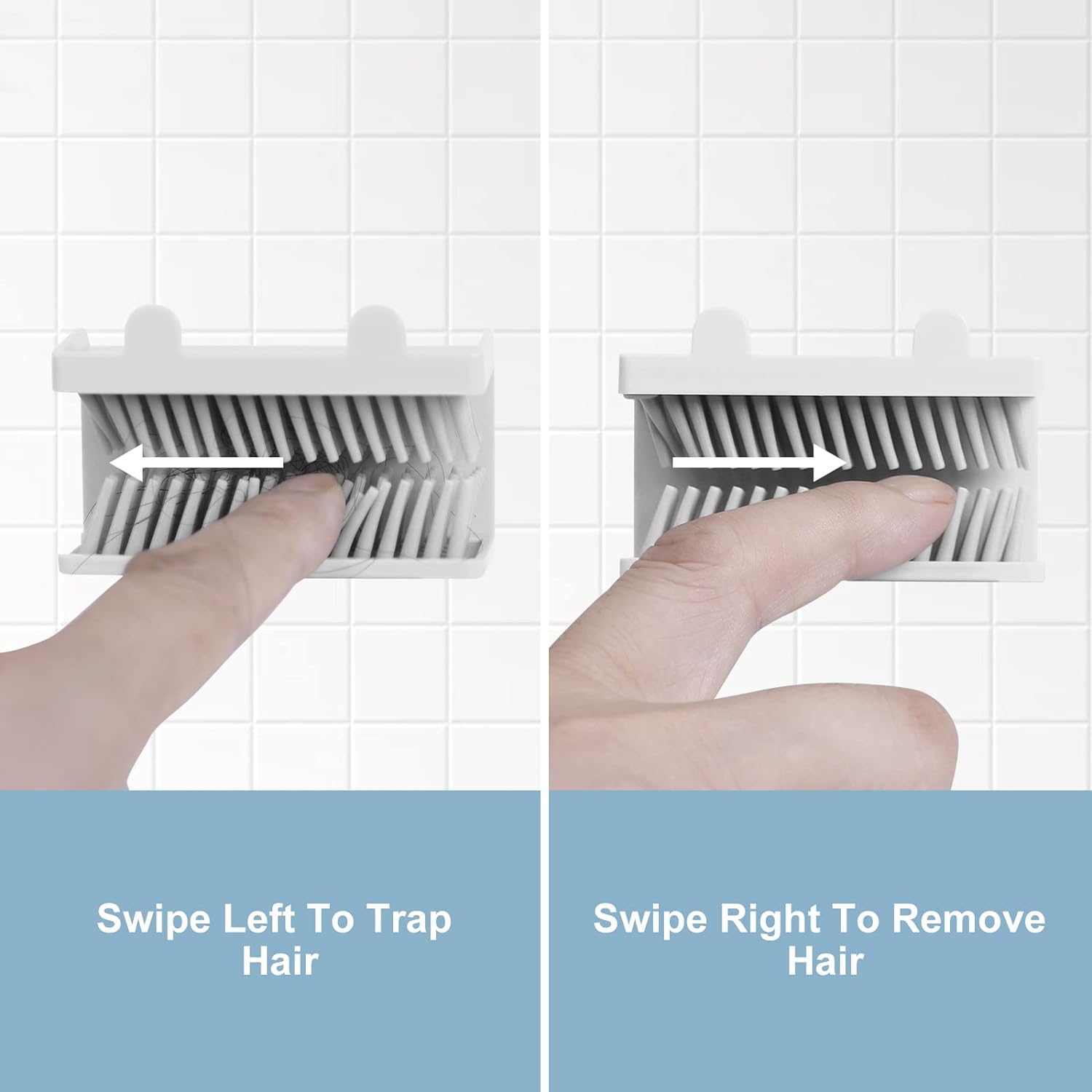 Olatay Hair Catcher, Reusable Shower Wall Hair Collector Hair Trap for Drain Protector, Silicone Hair Catcher for Bathroom Bathtub