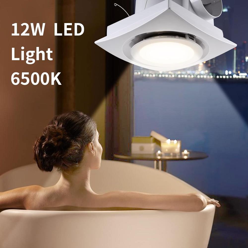 Zeyzer Bathroom Exhaust Fan with LED Light Quiet Ceiling Mount Ventilation Fan Combination for Bathroom and Home, 110 CFM 1.0 Sones 4