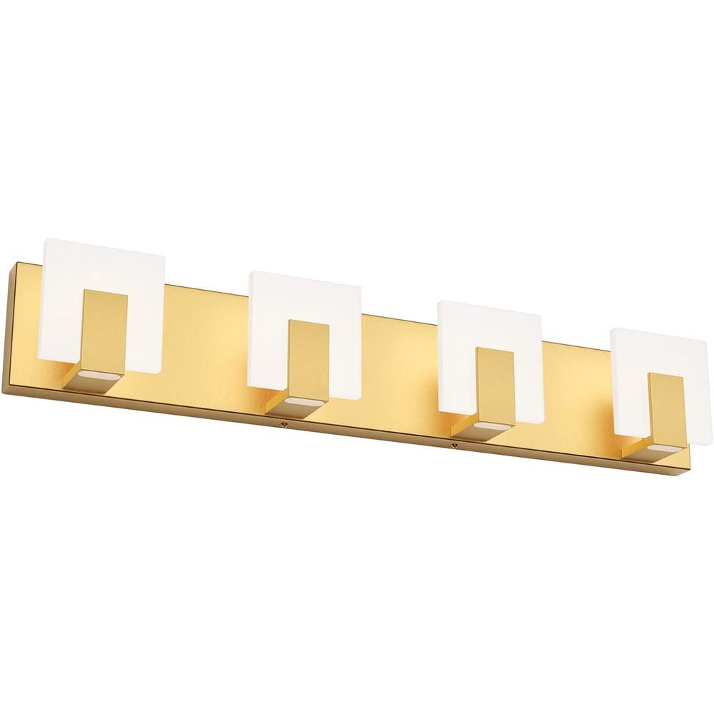 Aipsun Gold Vanity Lights for Bathroom Modern LED 4 Lights Bathroom Vanity Lights Up and Down Wall Light Fixtures 6000K