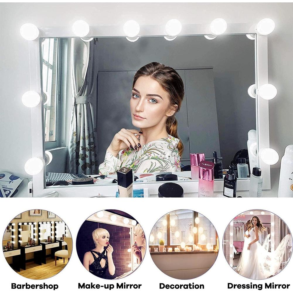 HELOIE Led Vanity Mirror Lights with 10 Dimmable Light Bulbs 17ft Makeup Vanity Light for Vanity Table Dressing Room Mirror