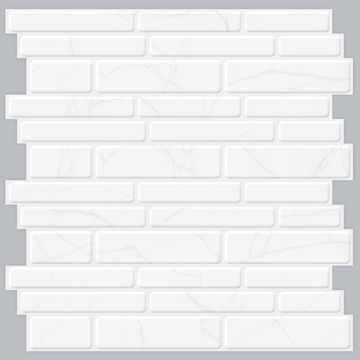 Art3d Peel and Stick Backsplash Tiles in Marble Design, 12"x12" (10 Tiles, Thicker Version)