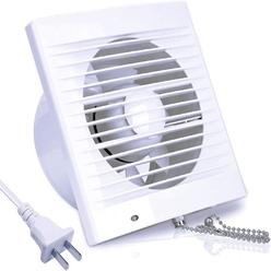 SAILFLO 4 Inch Wall-Mounted Exhaust Fan, 12W 130m&#194;&#179;/h Ventilation Extractor with Anti-backflow Check Valve Chain Swit