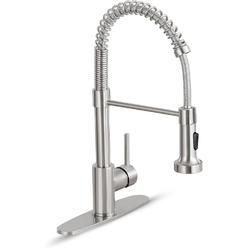 HGN Kitchen Faucet with Pull Down Sprayer,Commercial Single Handle Kitchen Sink Faucets for Farmhouse Camper Laundry Utility Rv Wet