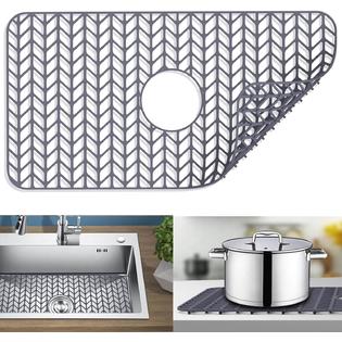JIUBAR kitchen sink mats, sink protectors for kitchen sink,silicone sink mat,Sink  Mat Grid 26''x 14'' for Bottom of Farmhouse Stainle