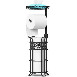 Heioov Toilet Paper Holder Stand with Shelf, Free Standing Toilet Paper  Roll Dispenser Holds 3 Big Rolls of Jumbo Mega Paper, for RV B