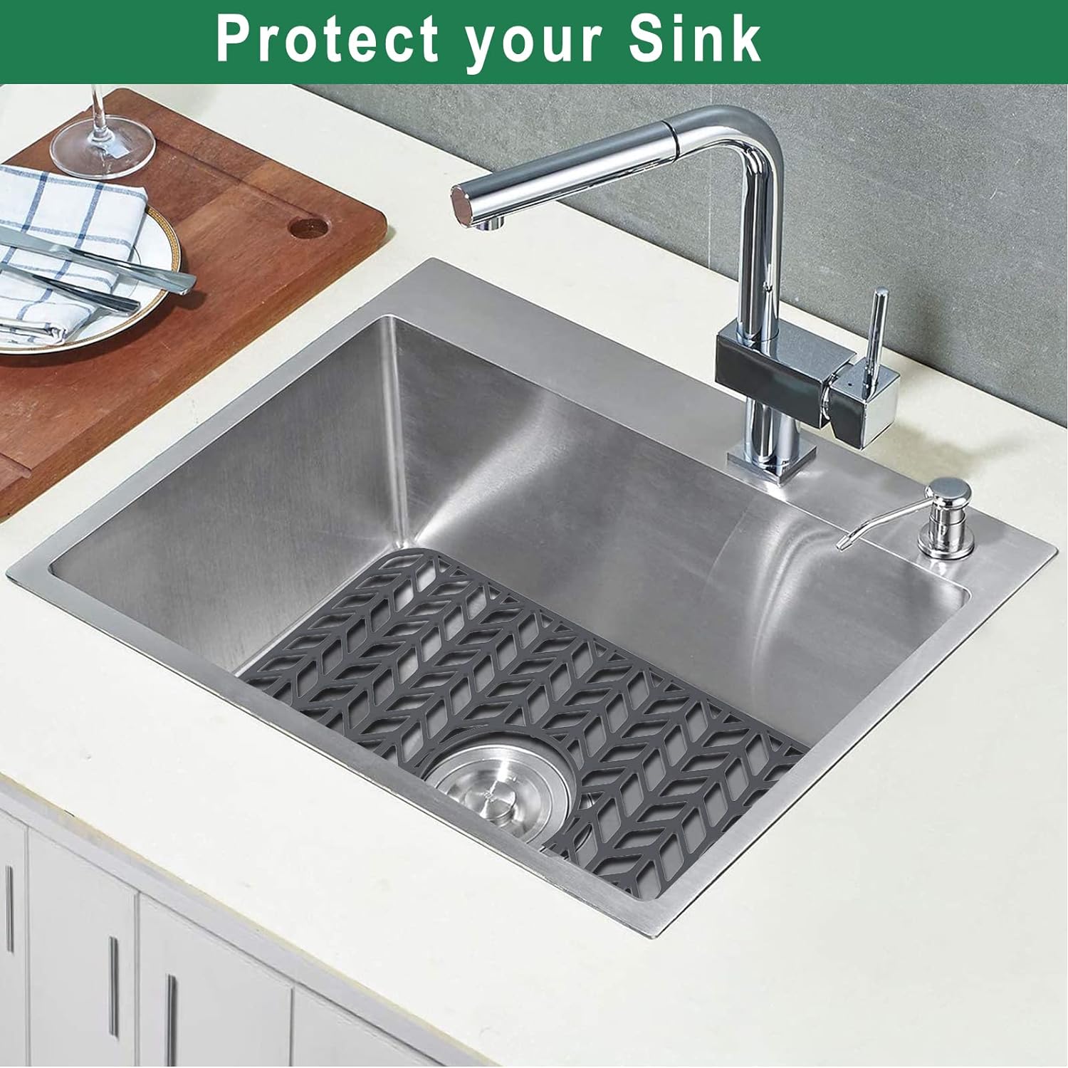 GUUKIN Sink Protectors for Kitchen, 18 3/16''x 12 1/2'' Silicone