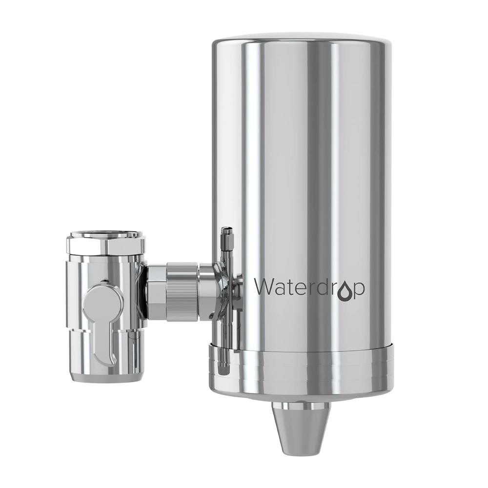Generic Waterdrop WD-FC-06 Stainless-Steel Faucet Water Filter, Carbon Block Water Filtration System, Tap Water Filter, Reduces Chlorin
