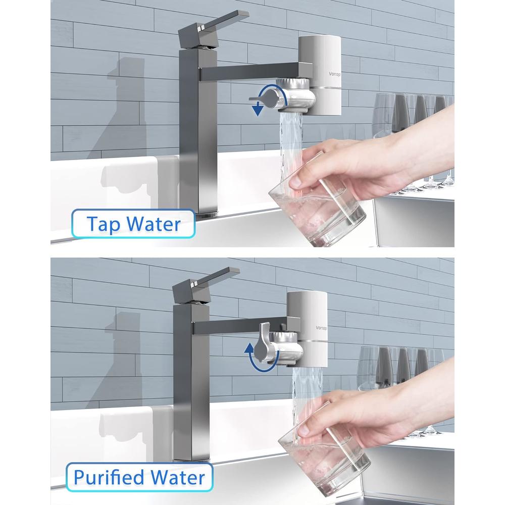 Generic Vortopt T1 Faucet Water Filter - 400 Gallons Water Purifier for Faucet - Tap Water Filter Reduces Lead, Chlorine, Bad Odor