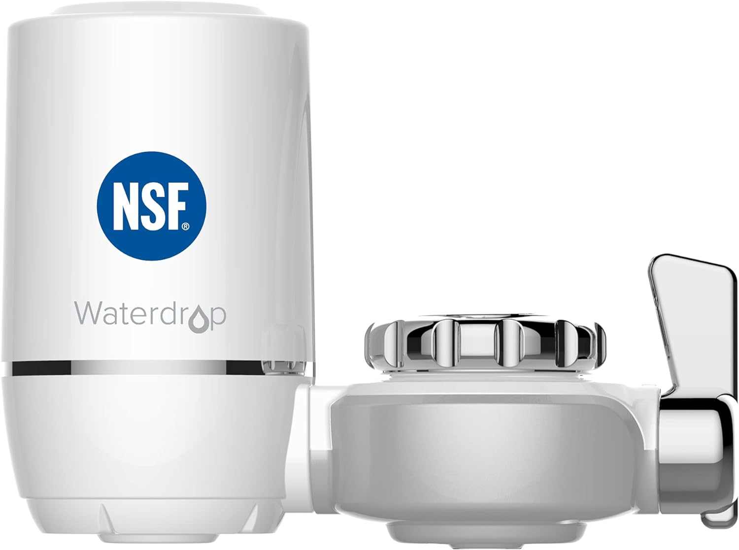 Waterdrop WD-FC-01 NSF Certified 320-Gallon Longer Filter Life Water Faucet Filter, Tap Water Filter, Reduces Chlorine