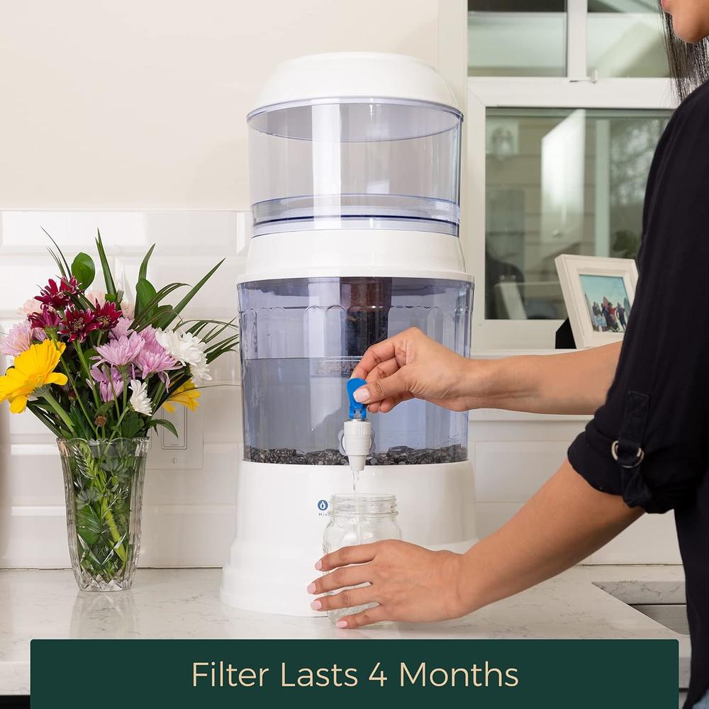 Santevia Fluoride And Chlorine Replacement Filter Gravity Water System, Alkaline and Adds Minerals