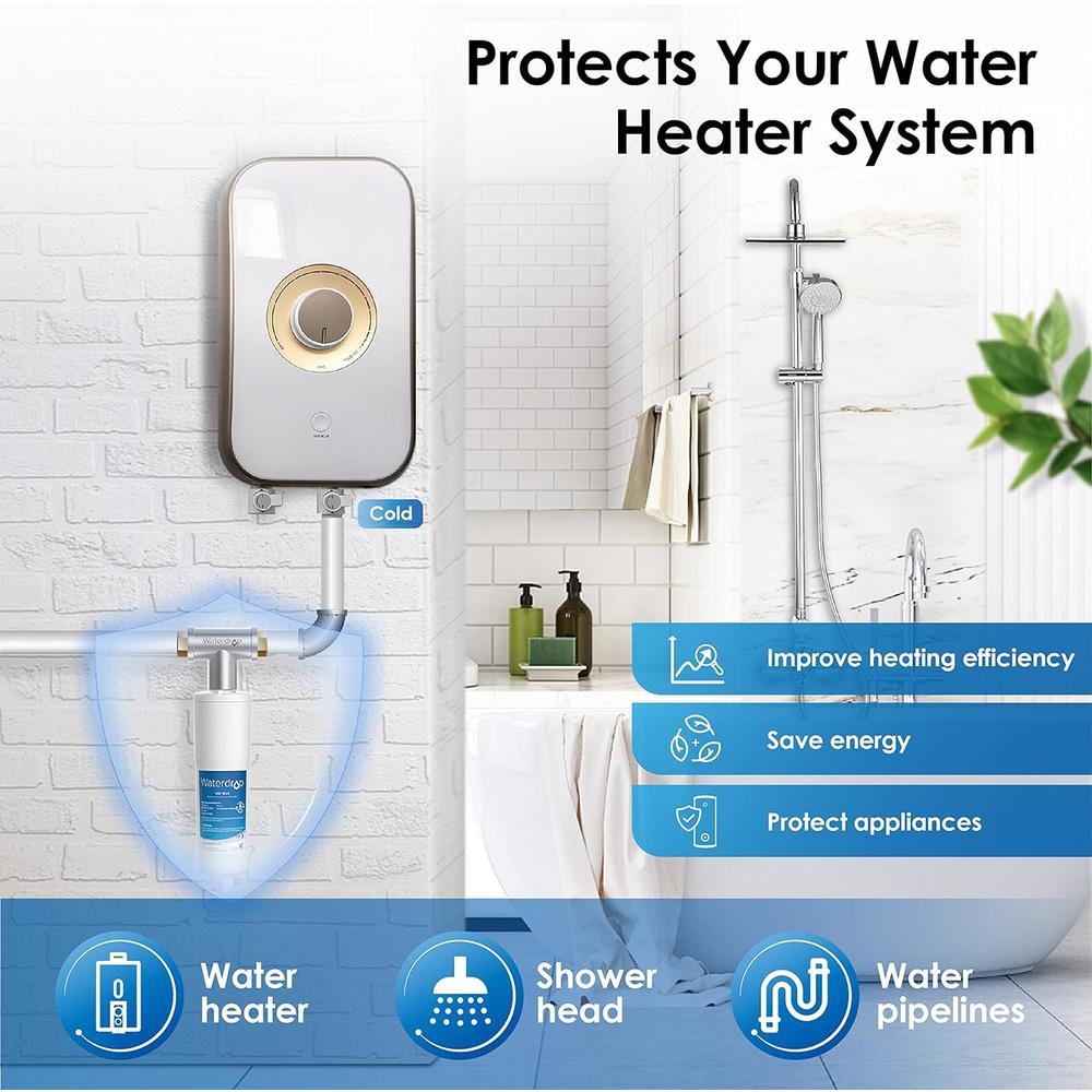 Waterdrop AP431 Whole House AP430SS Scale Inhibition Inline Water System, Scale Inhibitor, Prevent Scale Build Up On Hot Water Heaters