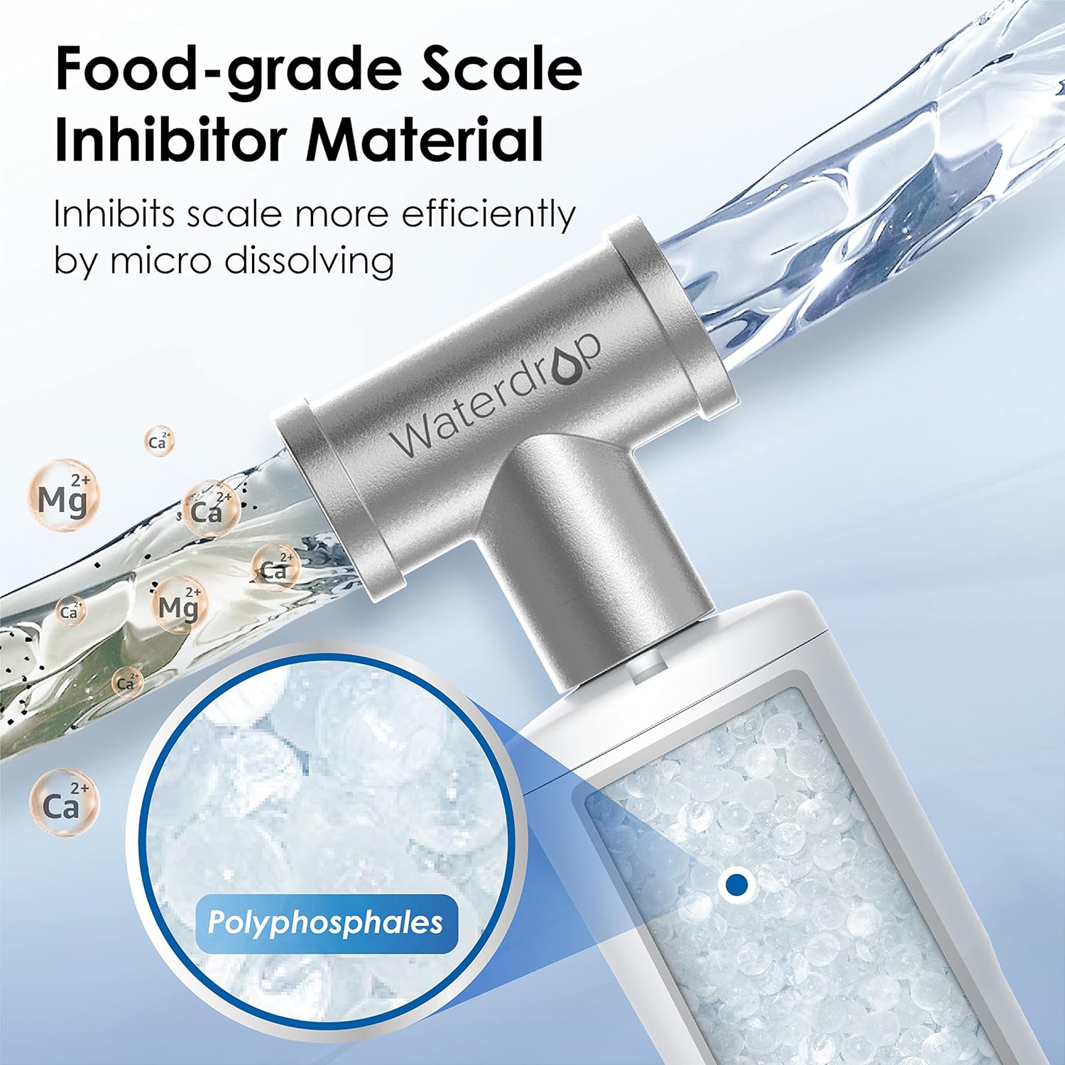 Waterdrop AP431 Whole House AP430SS Scale Inhibition Inline Water System, Scale Inhibitor, Prevent Scale Build Up On Hot Water Heaters